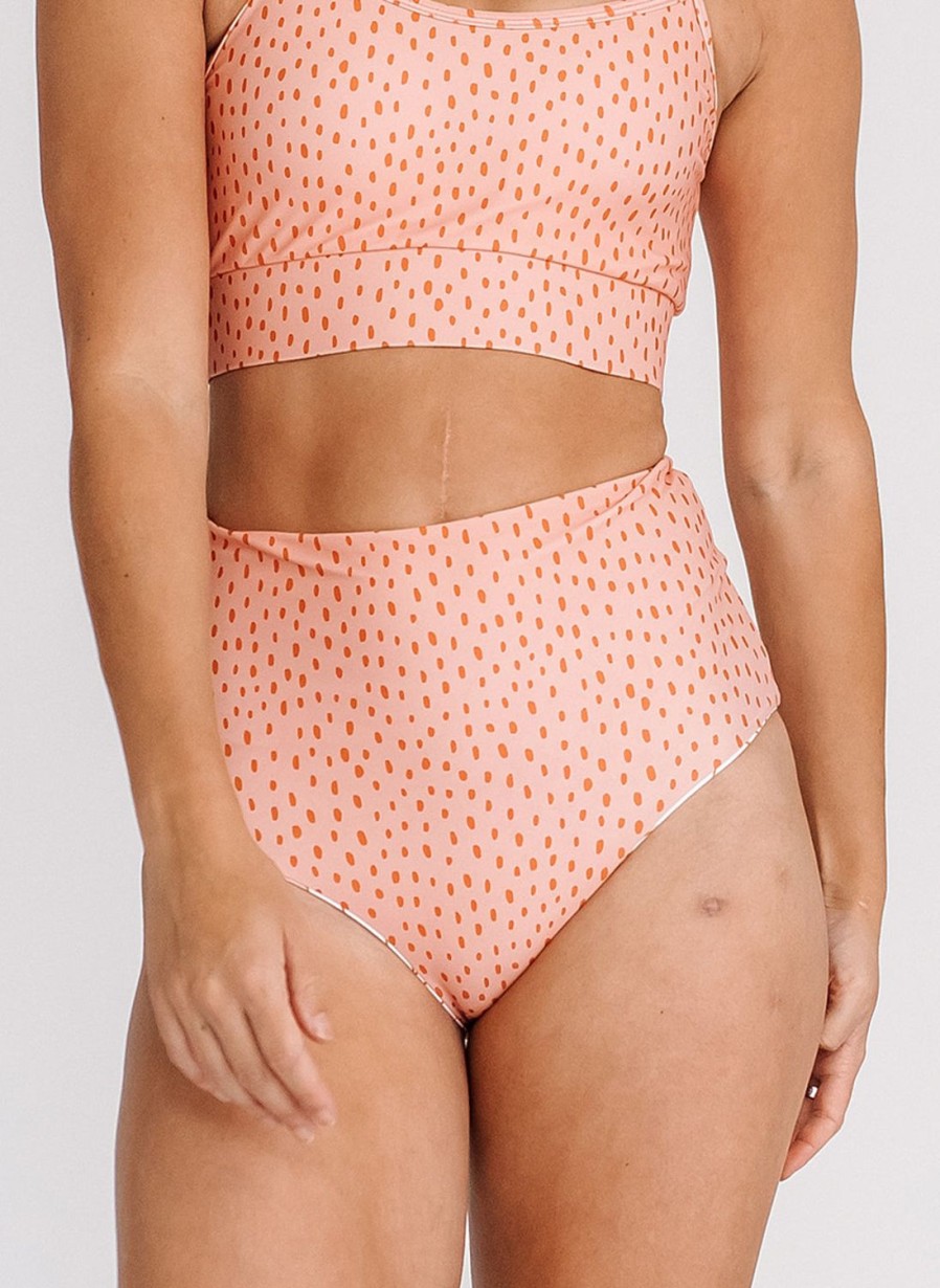 Bottoms Lime Ricki | Peony / Dots Reversible Ultra High-Waist Bottom