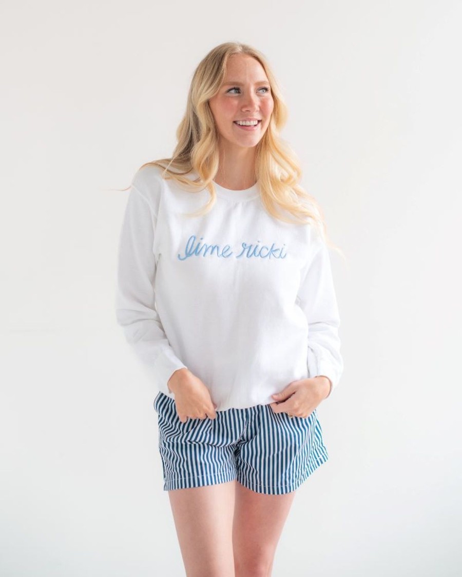 Beachwear Lime Ricki | White Lime Ricki Crew Neck Sweatshirt