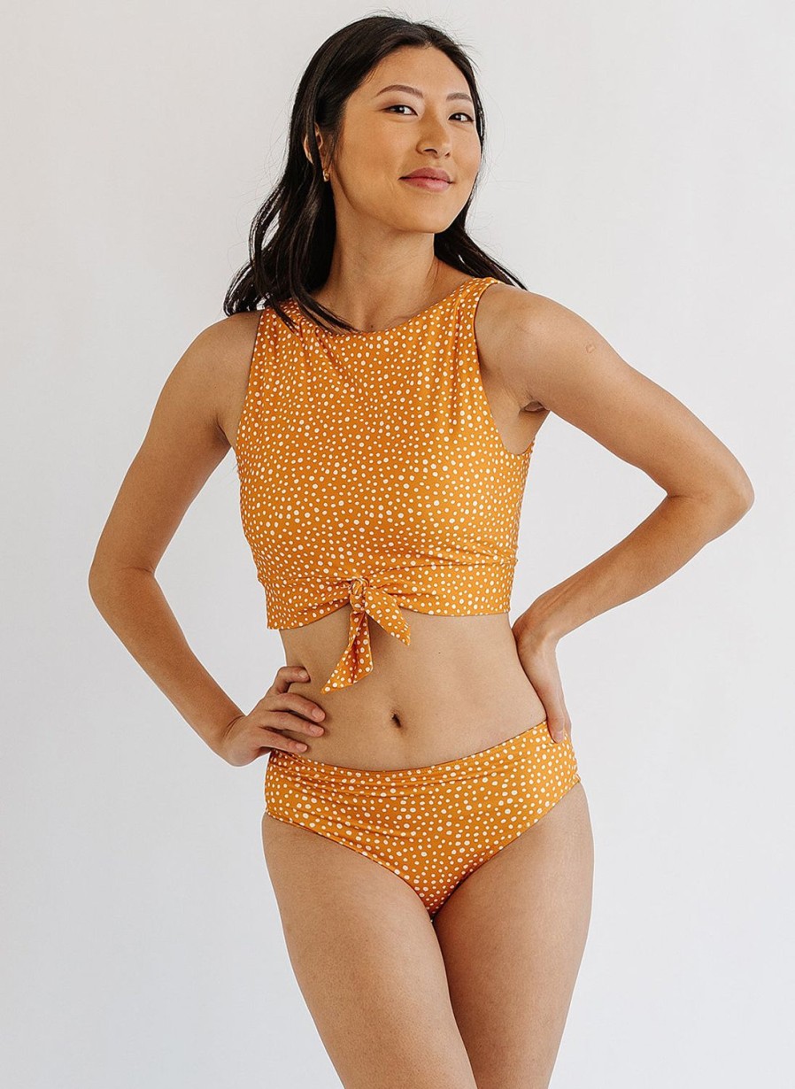 Bottoms Lime Ricki | Apricot Dots Hipster Swim Bottoms | Lime Ricki