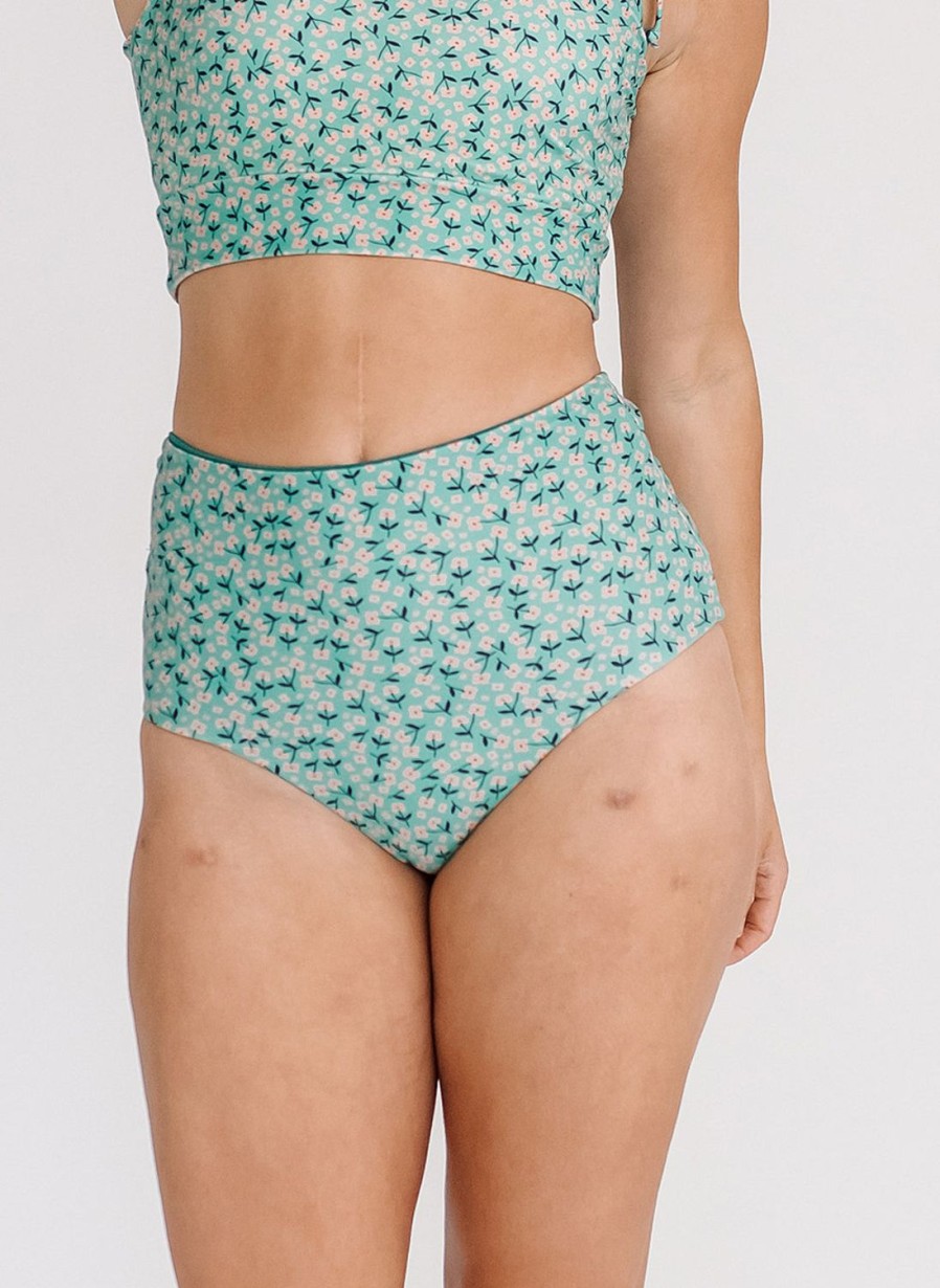 Bottoms Lime Ricki | Tiny Floral / Jade Reversible Ultra High-Waist Bottoms