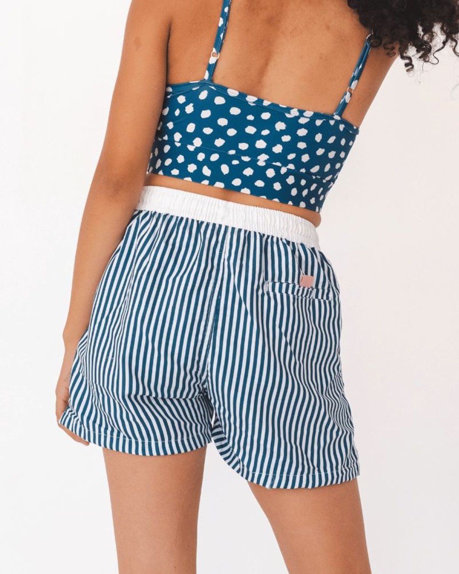 Bottoms Lime Ricki | Indigo Stripe Board Shorts