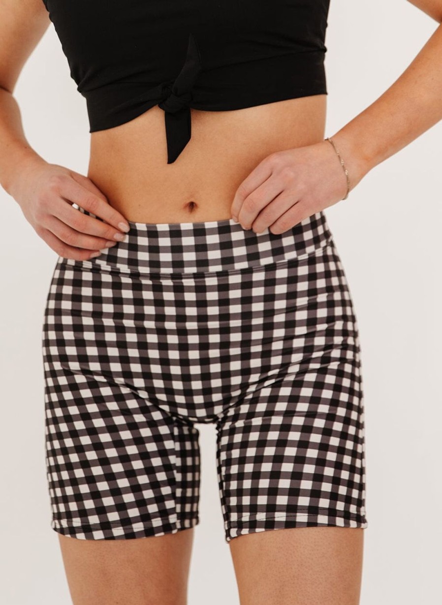 Bottoms Lime Ricki | Black Gingham Bike Short