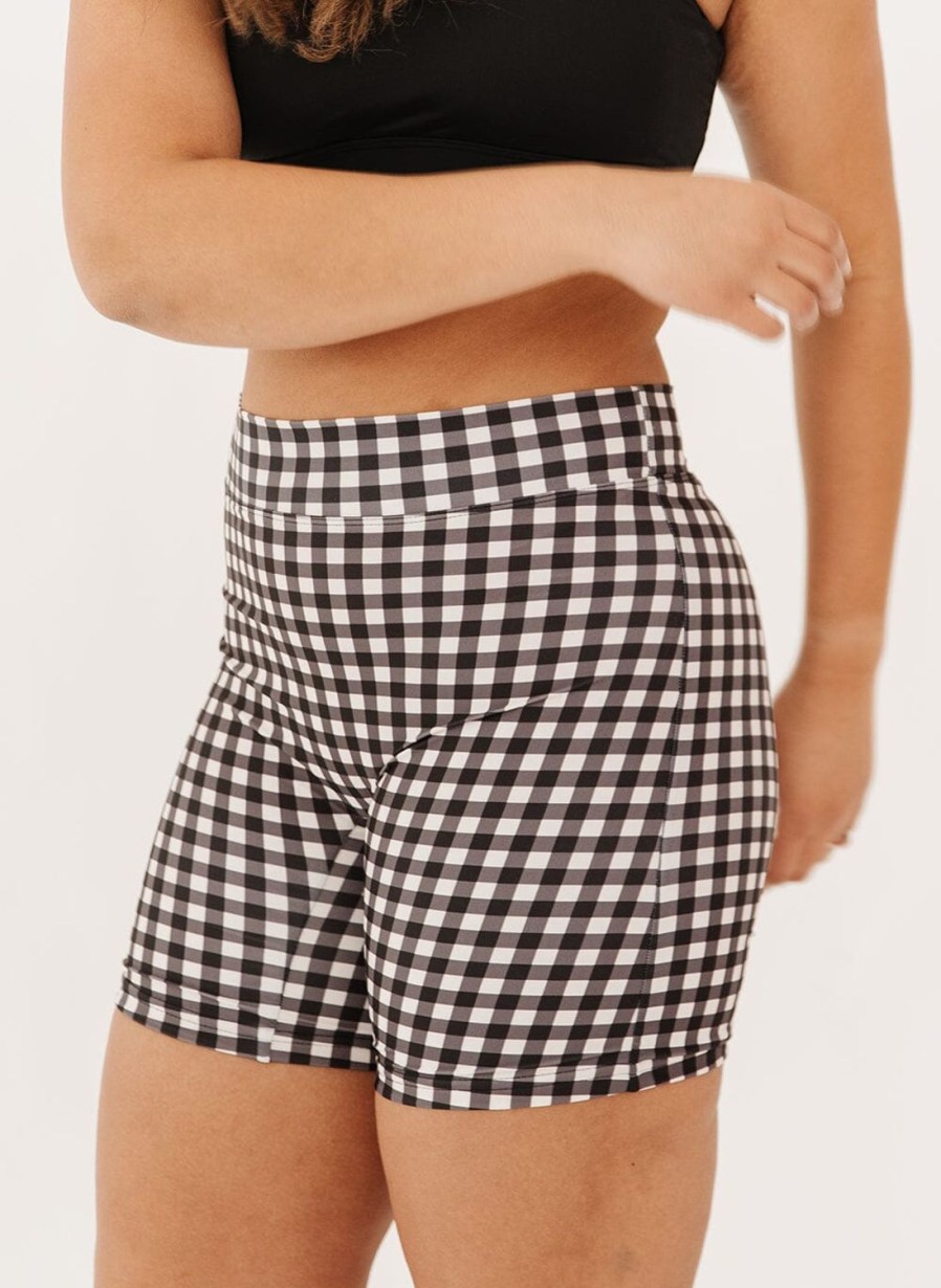 Bottoms Lime Ricki | Black Gingham Bike Short