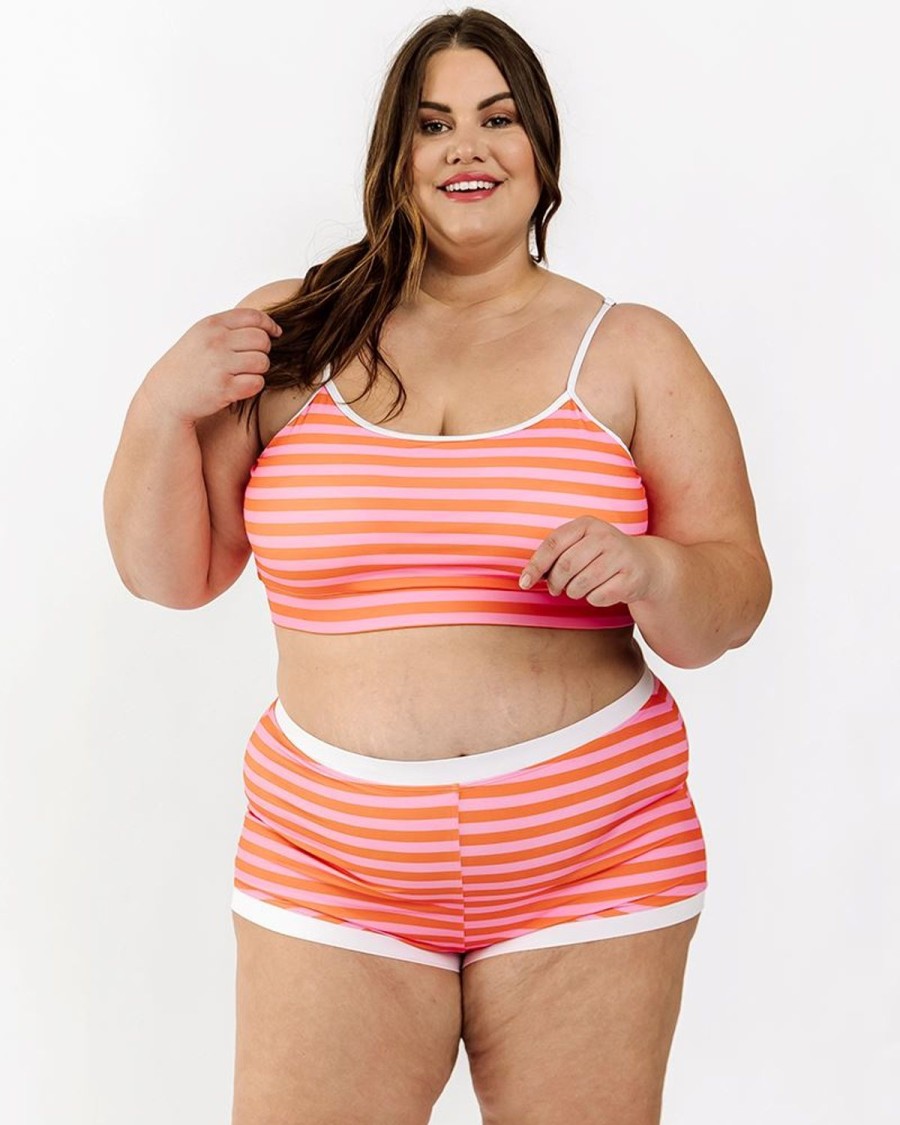 Tankinis + Tops Lime Ricki | Sherbet Stripe Bralette Swim Top | Lime Ricki Swimwear