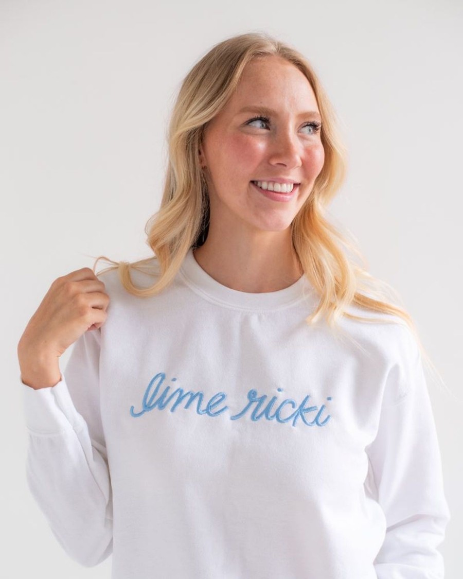 Beachwear Lime Ricki | White Lime Ricki Crew Neck Sweatshirt