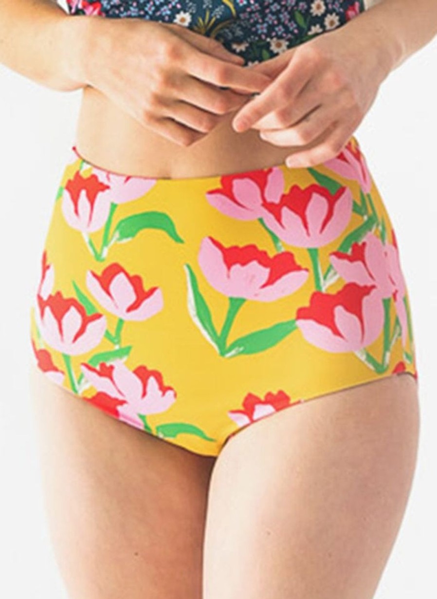 Bottoms Lime Ricki | Claus/Tage Reversible Ultra High-Waist Swim Bottom