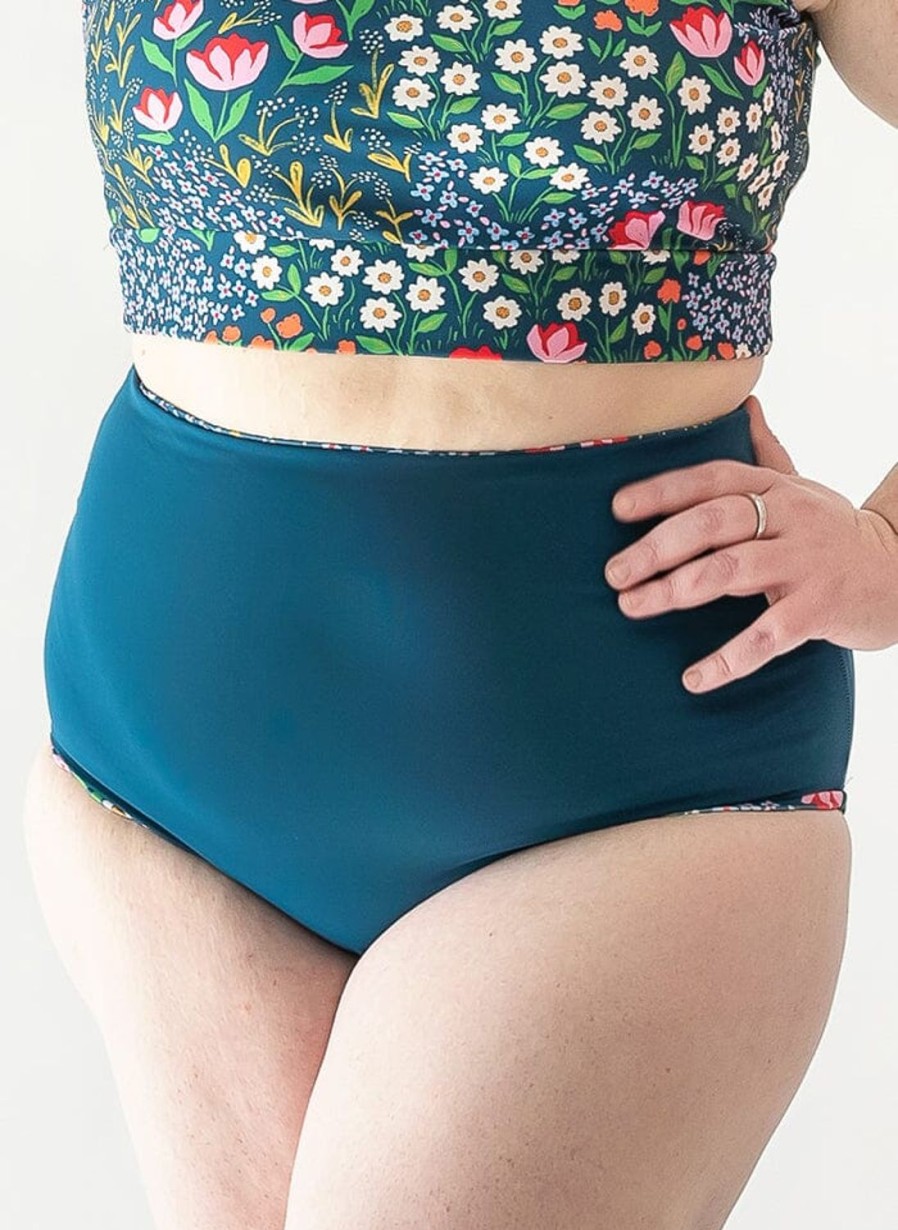 Bottoms Lime Ricki | Blixen/Indigo Reversible Ultra High-Waist Bottom