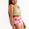 Tankinis + Tops Lime Ricki | Cactus Stripe Bralette Swim Top | Lime Ricki Swimwear