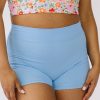 Bottoms Lime Ricki | Periwinkle High-Waist Boy Short Swim Bottoms | Lime Ricki