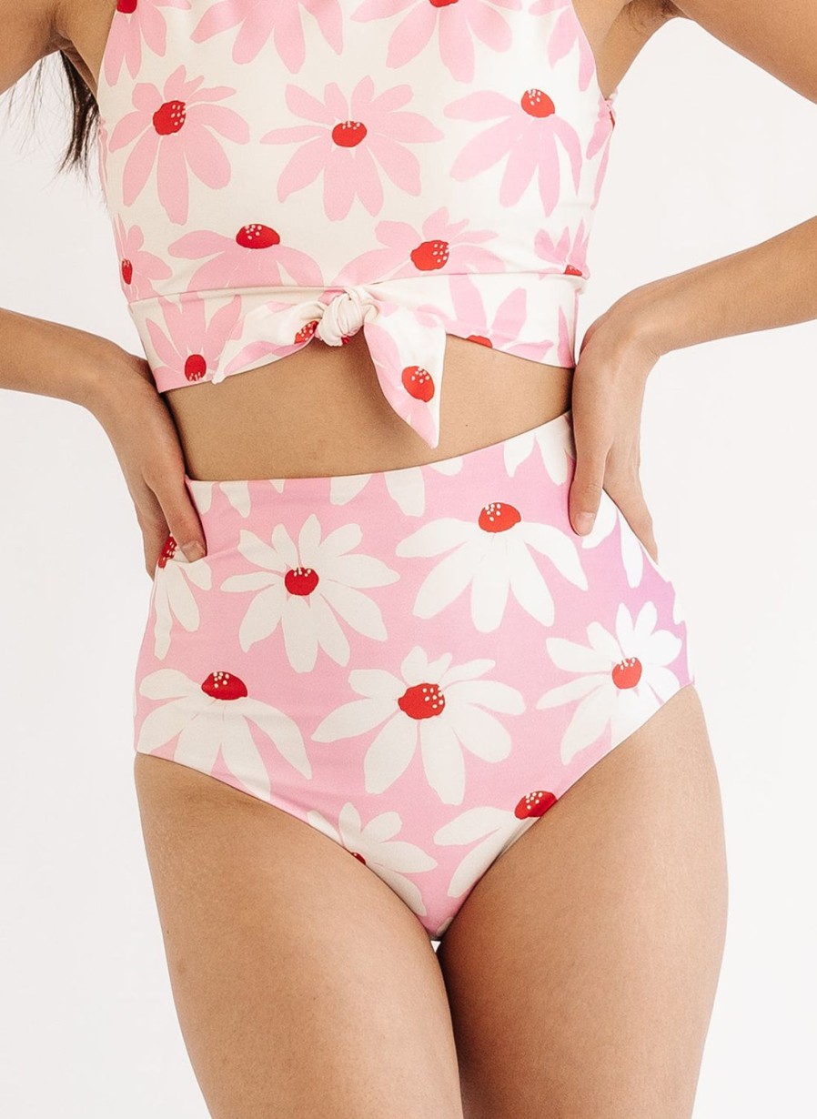 Bottoms Lime Ricki | Cloud Daisy/Sunset Stripe Ultra High-Waist Bottom