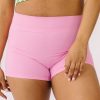 Bottoms Lime Ricki | Pink High-Waist Boy Short Swim Bottoms | Lime Ricki