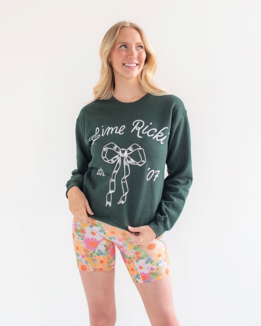 Beachwear Lime Ricki | Lime Ricki Bow Crew Neck Sweatshirt