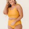 Tankinis + Tops Lime Ricki | Mustard Shoulder-Tie Crop Top